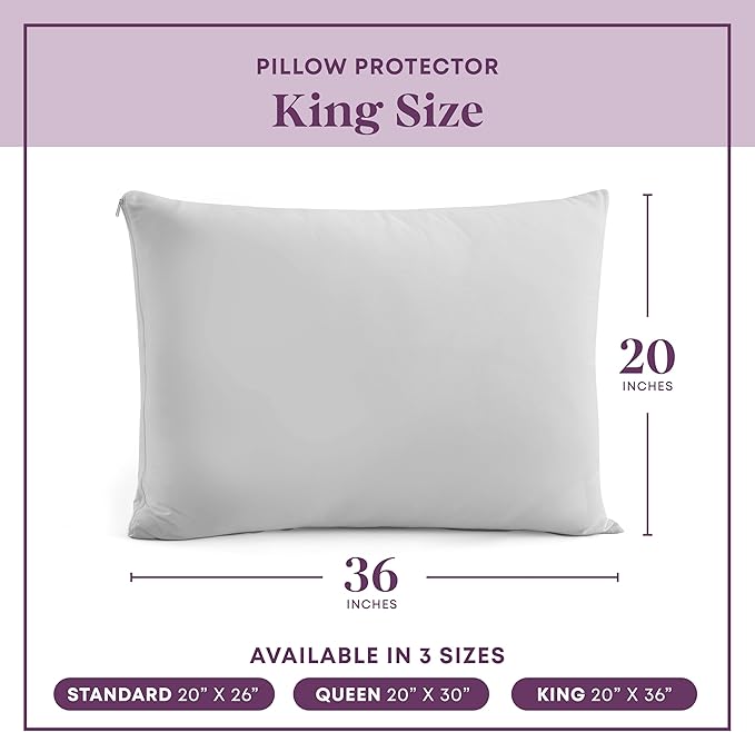 CirclesHome Pillow Protectors 2 Pack King Zippered - Image 6
