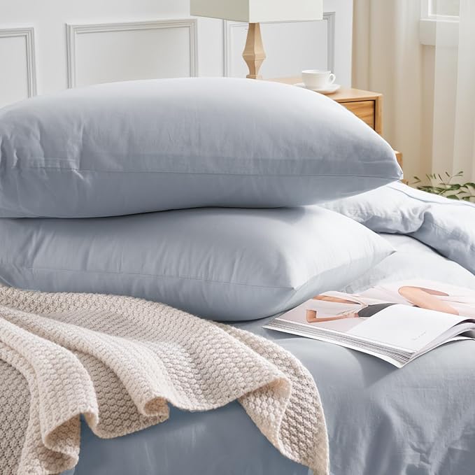 NEXHOME PRO Twin Duvet Cover Set, 100% Washed Cotton - Image 9