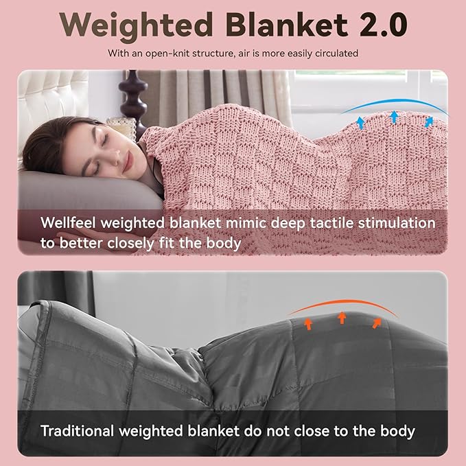 Knitted Weighted Blanket Adults, No Beads Heavy Blanket 36” x 48'' 5lbs - Image 8