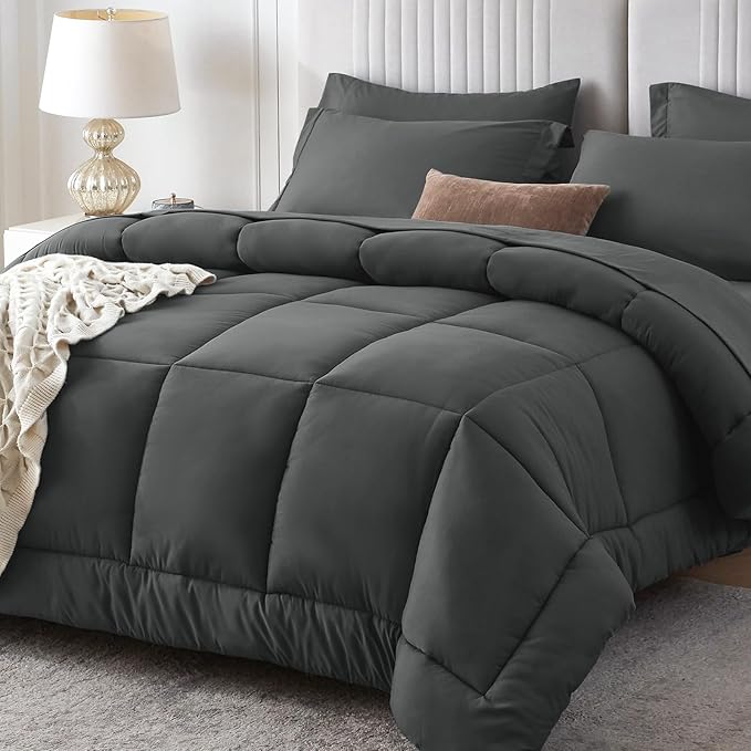 Sasttie King Size Comforter Set, 7 Pieces Bed in a Bag King, Complete Bedding by SASTTIE