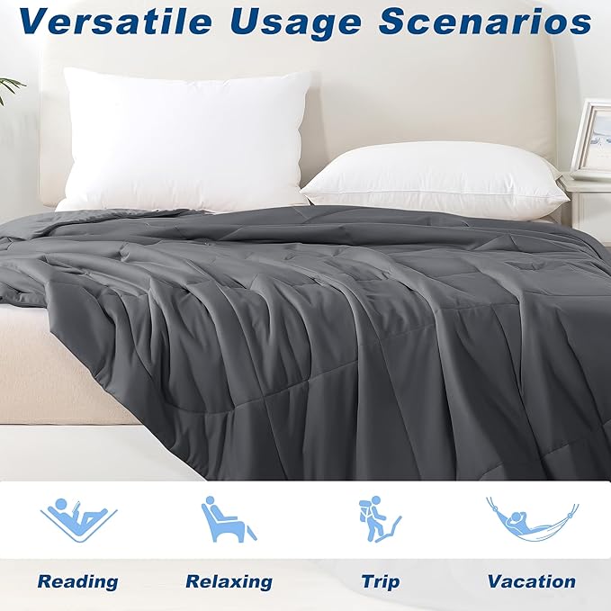 Cooling Comforter Twin Size, Double-Sided Cold Tech Fabric Quilted Bed - Image 5
