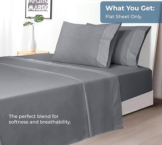 Royale Linens 100% Organic Cotton California King Flat Sheet Only - Image 5