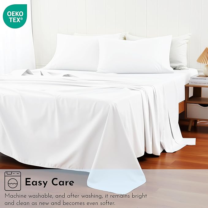 Cotton Flat Sheets Only, 600 TC 100% Cotton Flat Sheet Top Sheet Only, Queen - Image 8