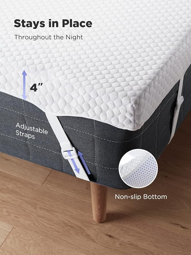 PERLECARE 4 Inch Gel Memory Foam Mattress Topper - Image 5