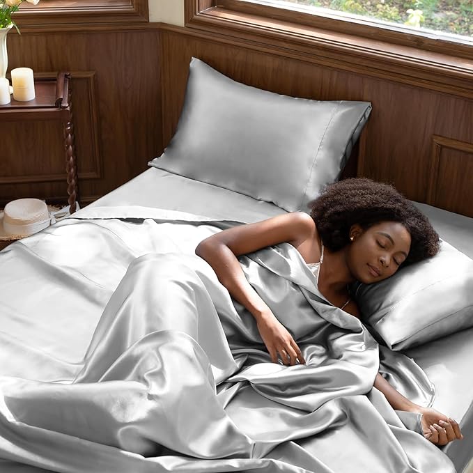CozyLux Satin Sheets Cal King Sheet Set - Image 2