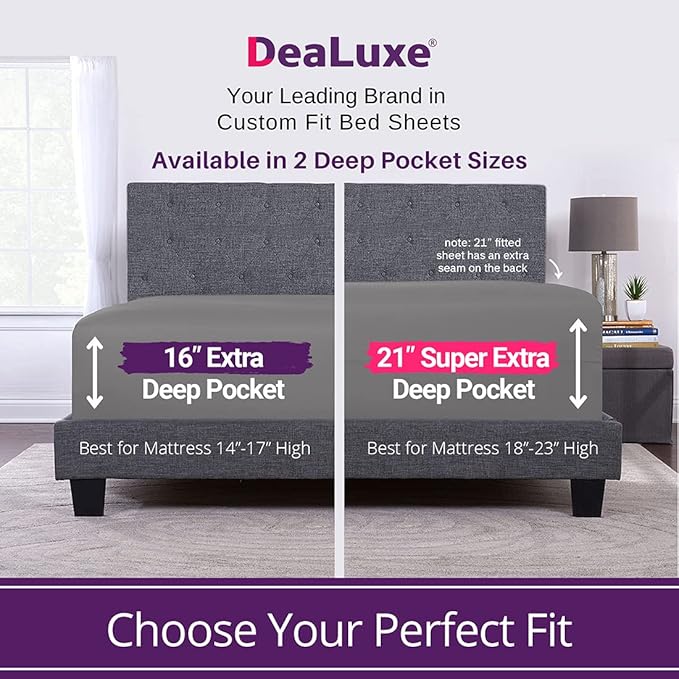 Twin Deep Pocket Fitted Sheet – Deep Pocket Twin Fitted Sheet – Microfiber Twin - Image 2