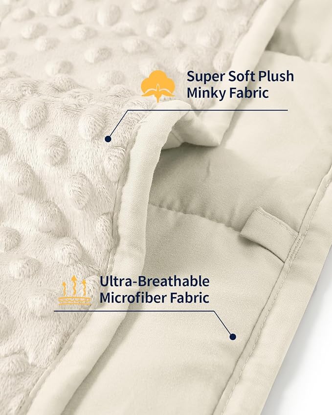 Mr. Sandman Weighted Blanket for Adults, Minky Dots Heavy Blanket for Women - Image 4