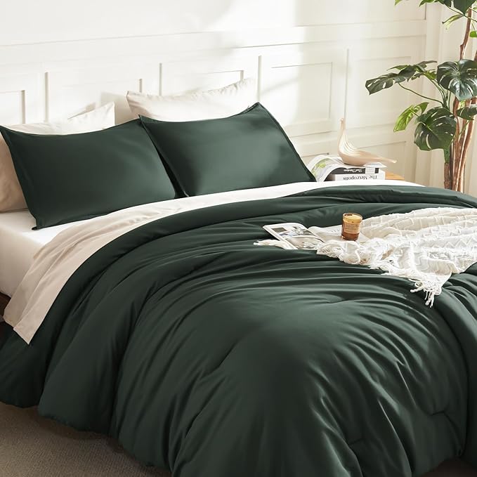 Litanika Forest Green Comforters Oversized King Size, 3 Pieces Lightweight - Image 5