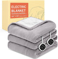 HOMLYNS LuxeHeat Heated Blanket Electric Blanket Queen Size, Soft Flannel by HOMLYNS