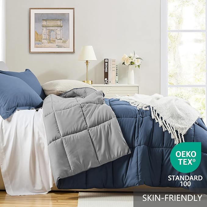 Homelike Moment California King Comforter Set Blue, Cal King Comforter Set - Image 3