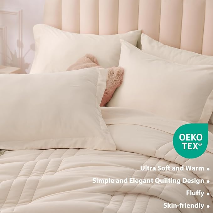 Queen Comforter Set Beige - Image 5