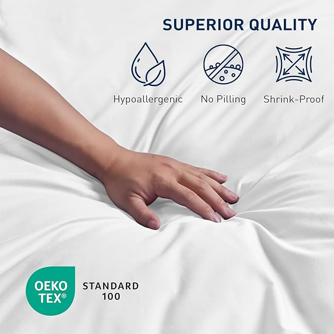 California King Size Flat Sheet 2 Pack, 100% Cotton Percale Flat Bed Sheet - Image 6