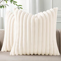 Pallene Faux Fur Plush Throw Pillow Covers 18x18 Set of 2, Luxury Soft Fluffy by PALLENE