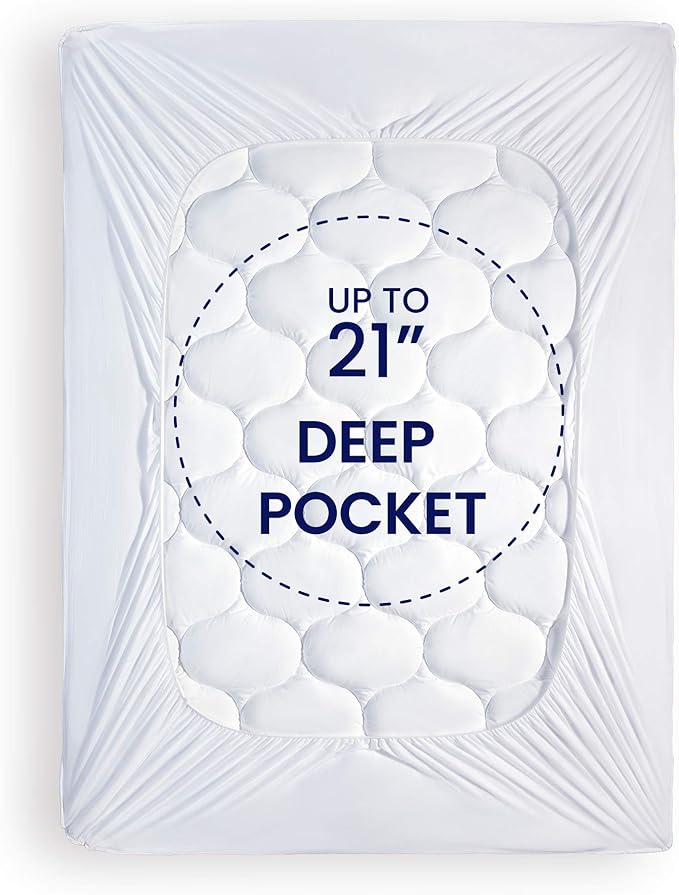 SLEEP ZONE Quilted Fitted Queen Mattress Pad Cover - Image 4