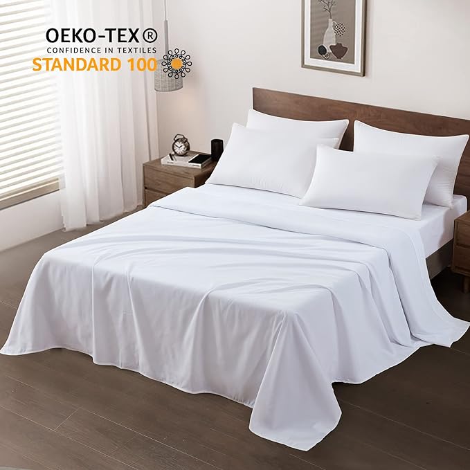 Maple&Stone Queen Flat Sheet 6 Pack, Premium Soft & Breathable, Brushed - Image 2