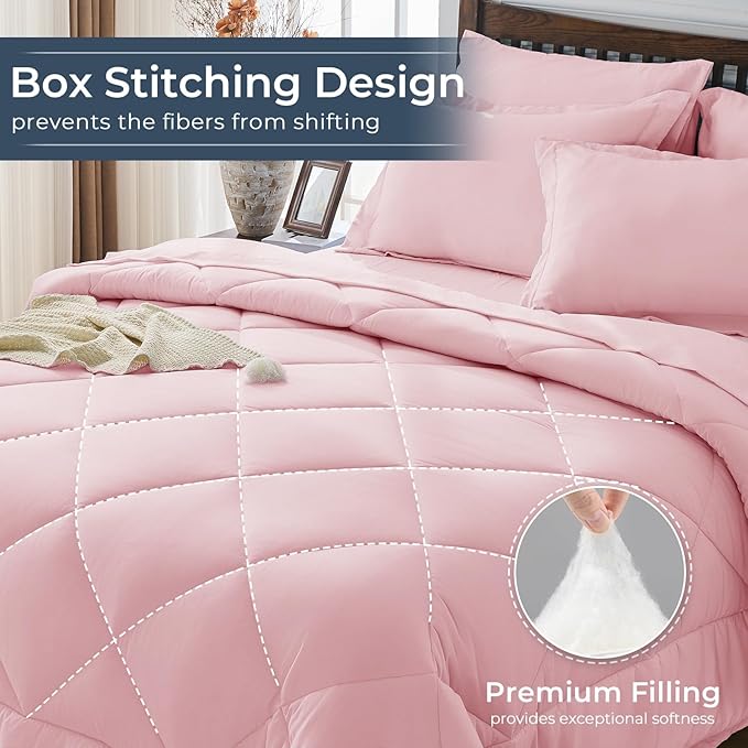 HEVUMYI Pink Twin-XL Comforter Set - Image 4