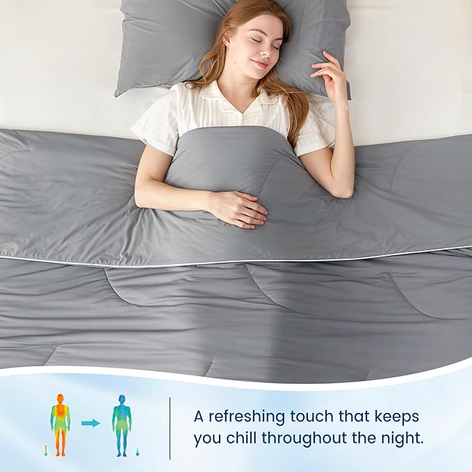 Cozy Bliss Cooling Comforter King Size, Reversible Lightweight Cooling Blankets - Image 4