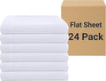 ZPECC White Bulk Flat Sheets Only King Size 24 Pack, Easy Sort Top Bed Sheet by by ZPECC-ABrandThatHasBeenFocusedOnBabyProductsFor18Years