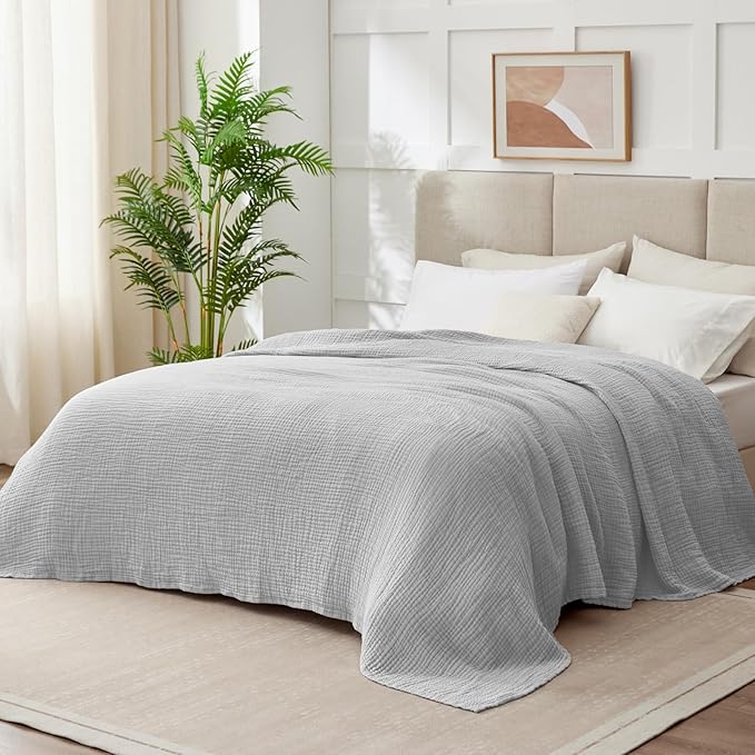 100% Cotton Muslin Blanket Large 50" x 70", Breathable and Lightweight Cotton - Image 8