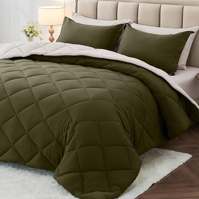 MUXHOMO 7 Pieces King Comforter Set, Reversible Bed in a Bag King Size by MUXHOMO