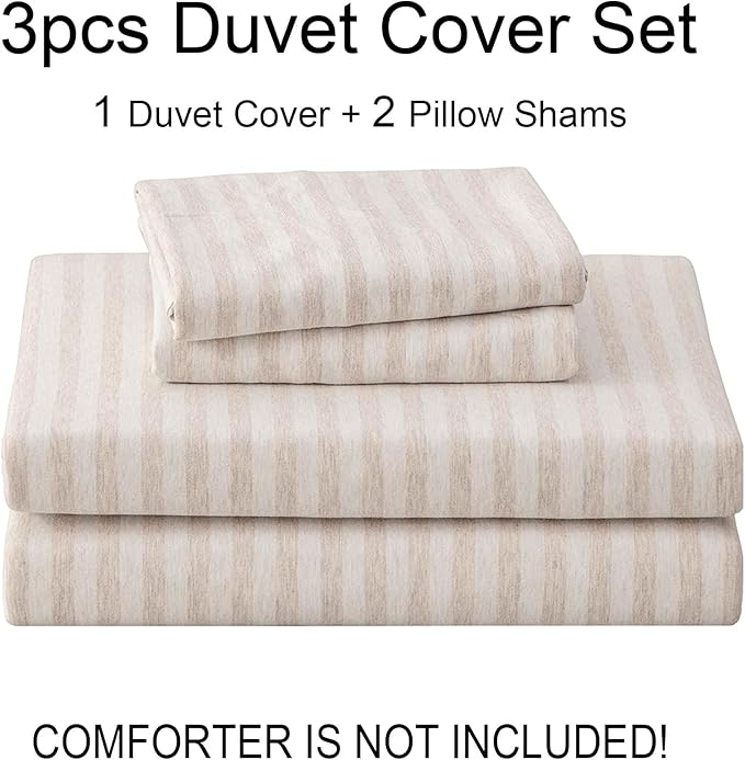 PURE ERA Jersey Knit Duvet Cover Set 100% T-Shirt Heather Cotton Super Soft - Image 7
