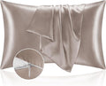 BEDELITE Satin Pillowcase with Zipper 2 Pack, Rose Taupe Pillow Cases Standard by BEDELITE