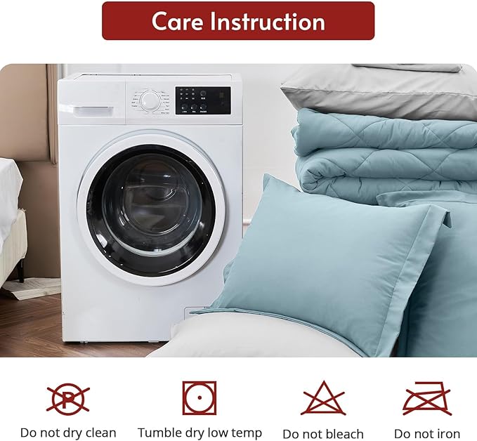 MUXHOMO 5 Pieces Twin Comforter Set, Reversible Bed in a Bag Twin Size - Image 9