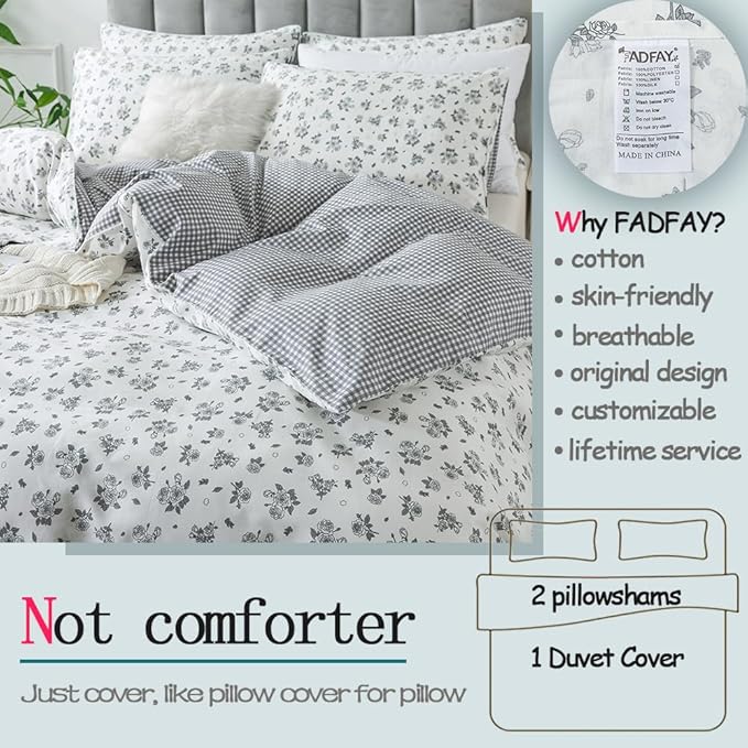 FADFAY Floral Duvet Cover Set Twin XL - Image 2