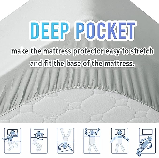 MATBEBY Bedding Quilted Fitted California King Mattress Pad Cooling Breathable - Image 4