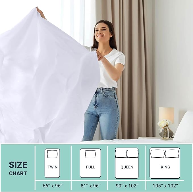 ZPECC Twin Flat Sheet Only 4 Pack, Durable White Top Bed Sheets Hypoallergenic - Image 5