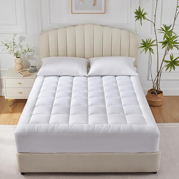 CozyLux Full Size Mattress Pad Pillow Top Cotton Cooling Mattress Topper 8-21" - Image 7