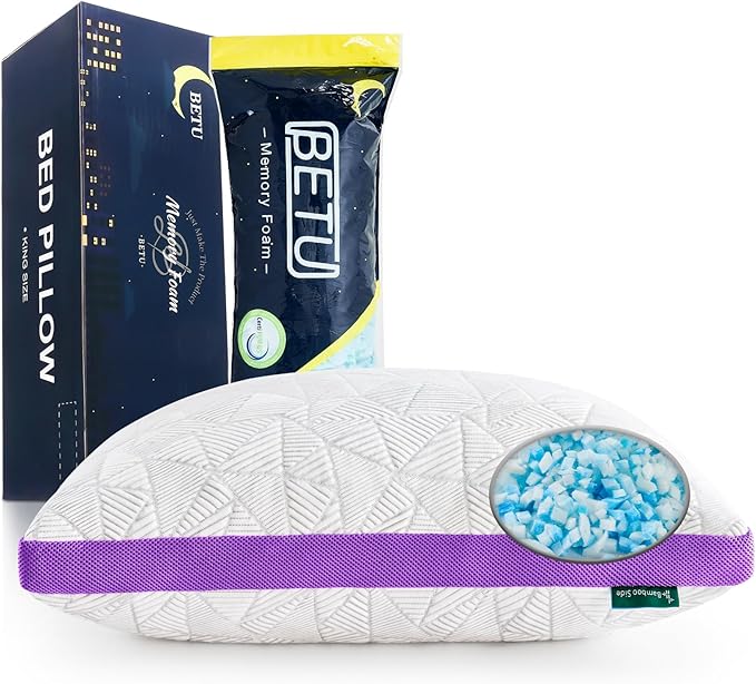 BETU Cooling Pillows Standard Size Set of 2, Shredded Memory Foam Cool Pillows - Image 7
