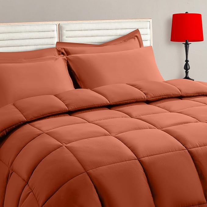 TAIMIT Burnt Orange Full Size Comforter Set by TAIMITBedingSets
