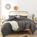 ROSGONIA King Size Comforter Set Charcoal Grey, All Season Bedding Lightweight by ROSGONIA