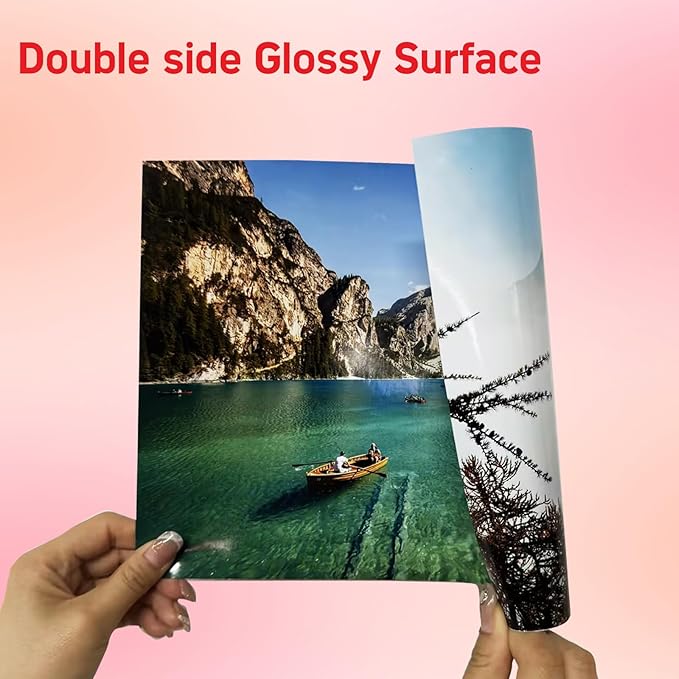 140gsm Glossy Brochure and Flyer paper Double Sided Glossy Photo Paper 100 Sheets 8.5x11 Inches for Inkjet Printer and Dye Ink Chip Bag Paper for Party Favors-DeskoryOffice