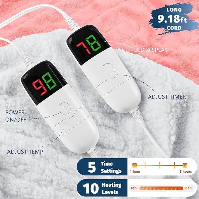 Heated Electric Blanket Queen Size - Image 3