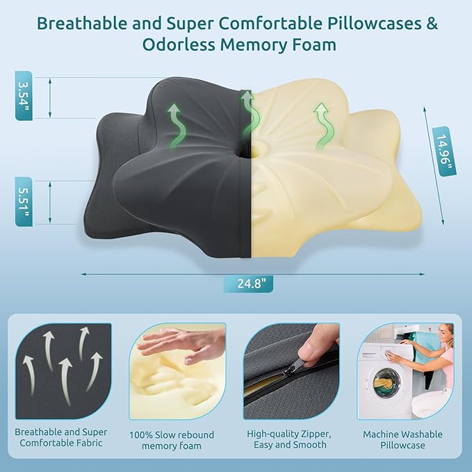 DONAMA Cervical Pillow for Neck and Shoulder Pain Relief, Cooling Contour - Image 2