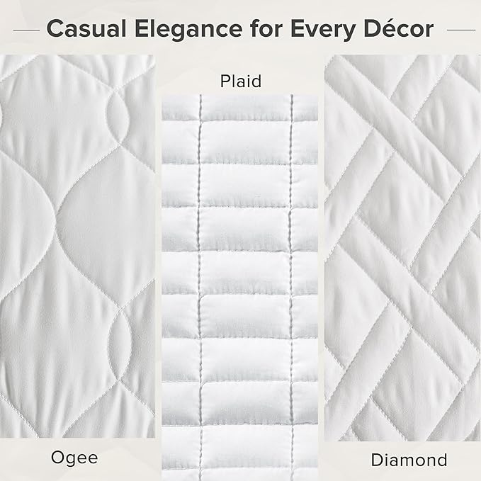 Comfort Spaces Twin Quilt Set Modern Reversible Diamond Coverlet Twin Bedding - Image 6