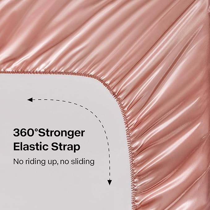 BEDELITE Satin Fitted Sheet and Pillowcases Set, Luxury Soft Similar to Silk - Image 4