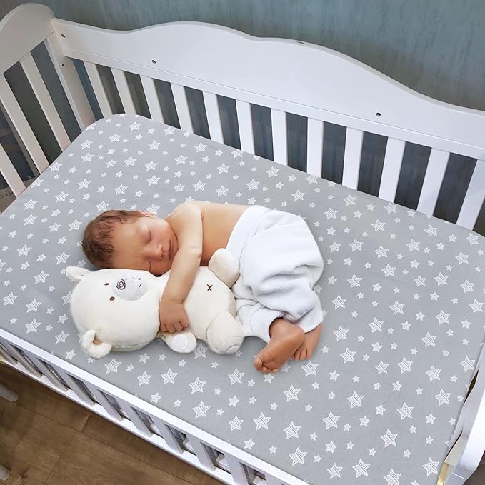 Crib Sheets for Girls 2 Pack, Fitted Crib Sheet for Standard Size Crib and - Image 2