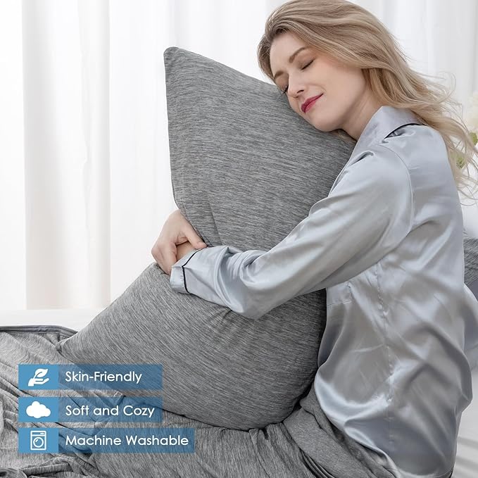 CHOSHOME Body Pillow Cover, Cooling Pillow Cases Zipper Long Pillow Case - Image 5
