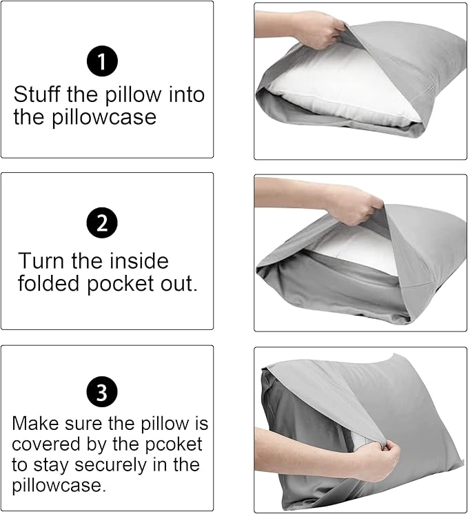 FLXXIE King Pillow Cases Set of 2, Soft Microfiber Pillow Covers - Image 6