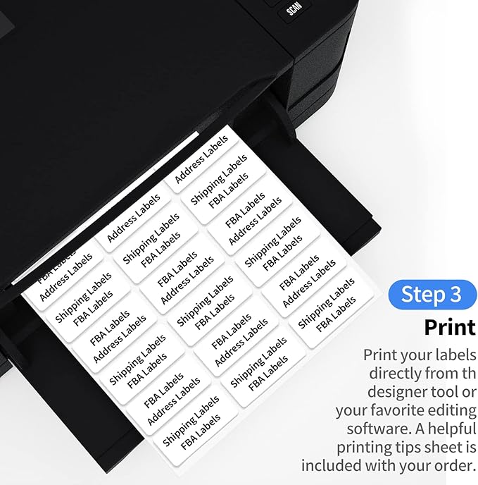 1" x2-5/8 Shipping Address Labels, Blank Mailing Labels, 30-UP White Self-Adhesive Name Tag Stickers for Inkjet and Laser Printer [100 Sheet 3000 Labels]-DeskoryOffice