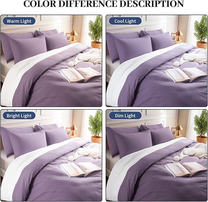 NEXHOME PRO Twin Duvet Cover Set, 100% Washed Cotton - Image 3