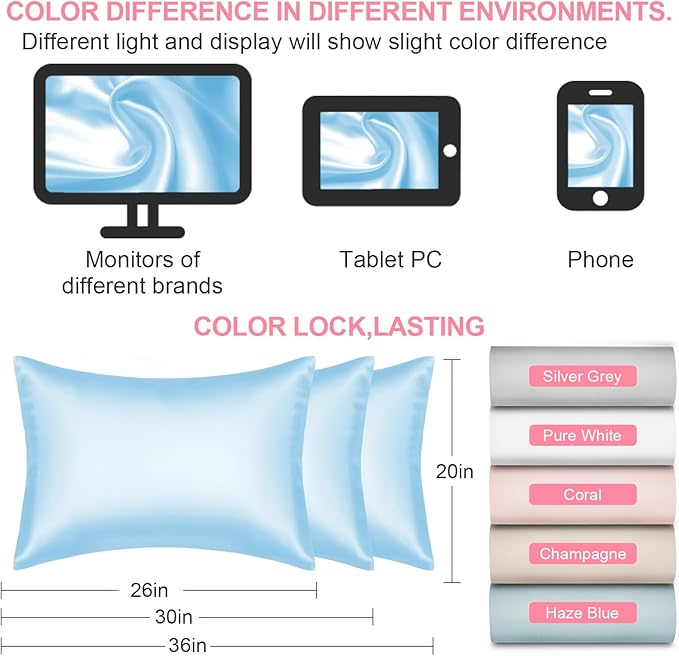Silk Pillow Cases 2 Pack Standard Size - Image 7