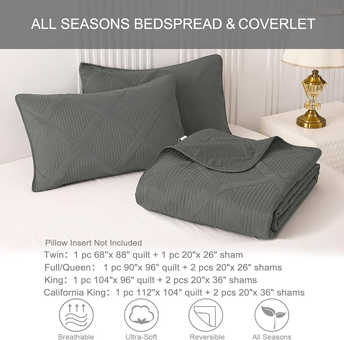 Exclusivo Mezcla Oversized King Quilt Set- Grey Cal King Quilts Bedding Set - Image 6