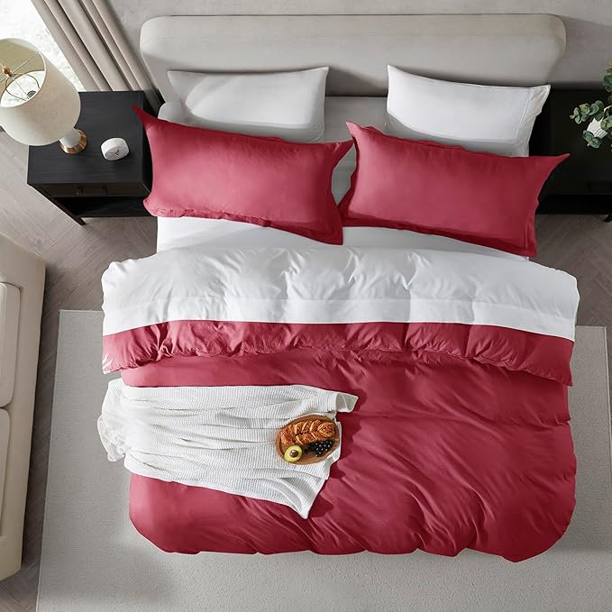 Nestl Burgundy Red Duvet Cover Full Size - Image 5