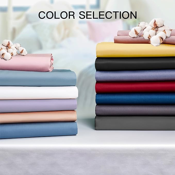 100% Cotton King Pillowcases Set of 2, Deep Dream 600 Thread Count Pillow Cases - Image 5