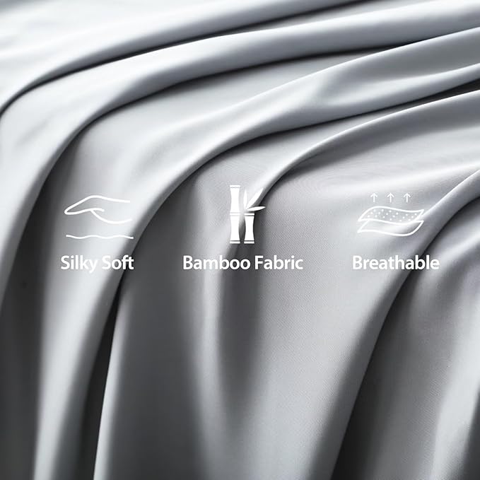 Bamboo Viscose Flat Sheets Only, 400 Thread Count Sateen Weave TwinXL Size Flat - Image 3
