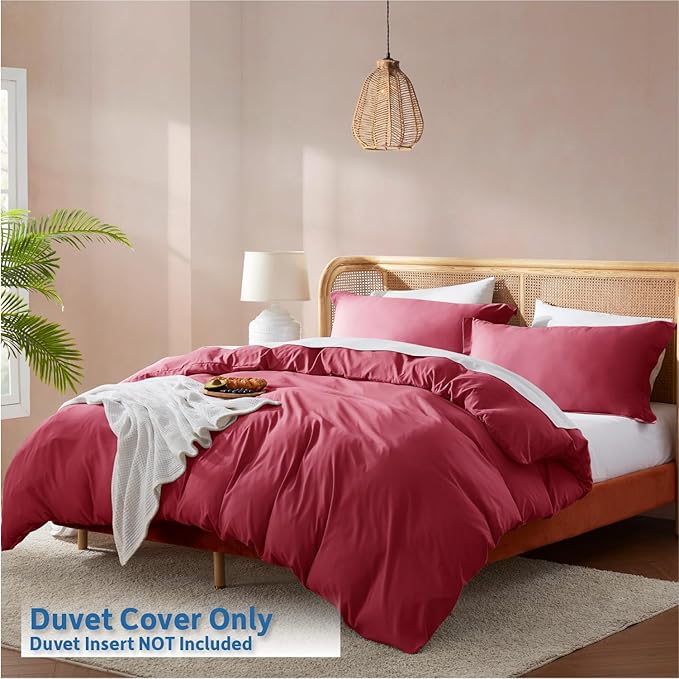 Nestl Burgundy Red Duvet Cover Queen Size - Image 2